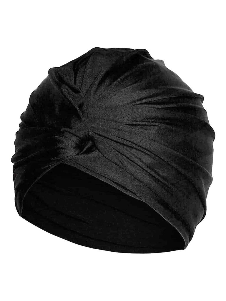 Bonnet de bain enveloppant plissé rétro uni
