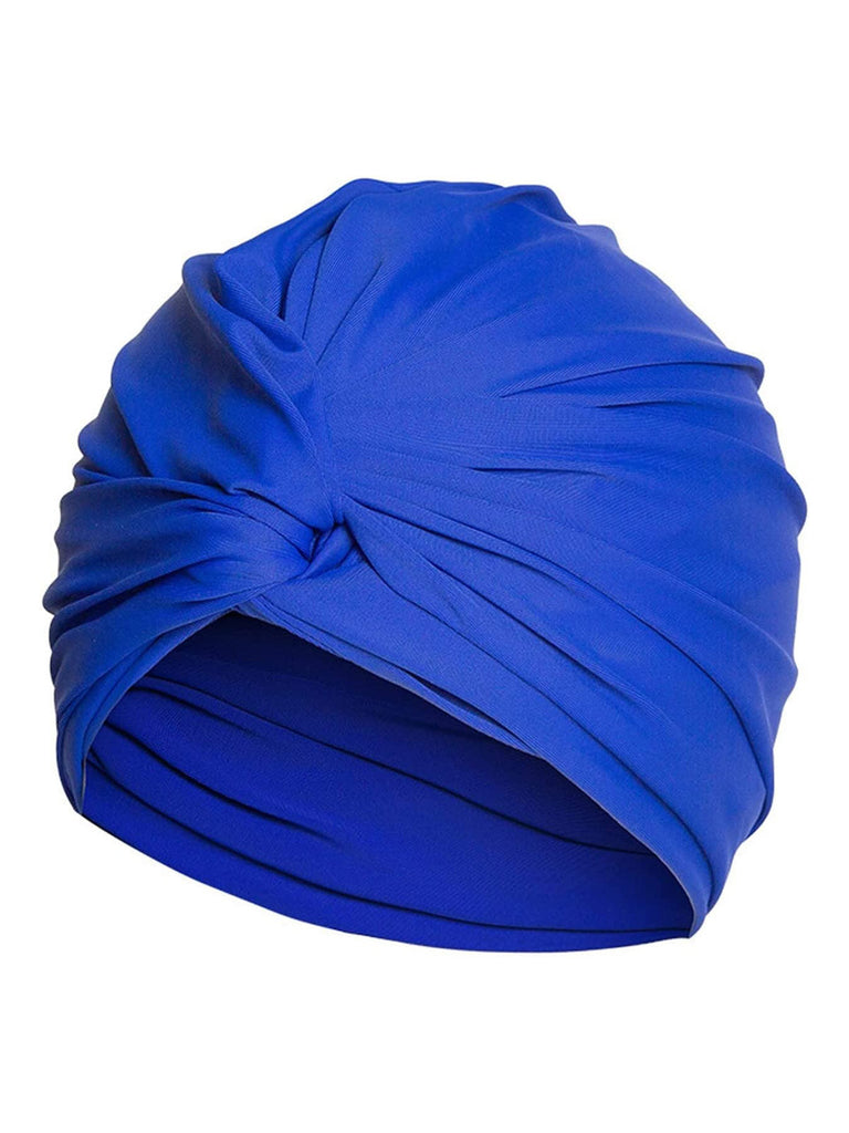 Bonnet de bain enveloppant plissé rétro uni