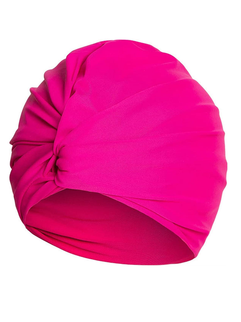Bonnet de bain enveloppant plissé rétro uni