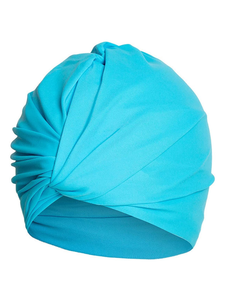 Bonnet de bain enveloppant plissé rétro uni