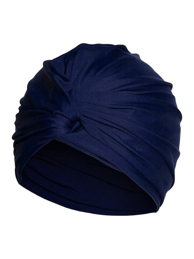 Bonnet de bain enveloppant plissé rétro uni