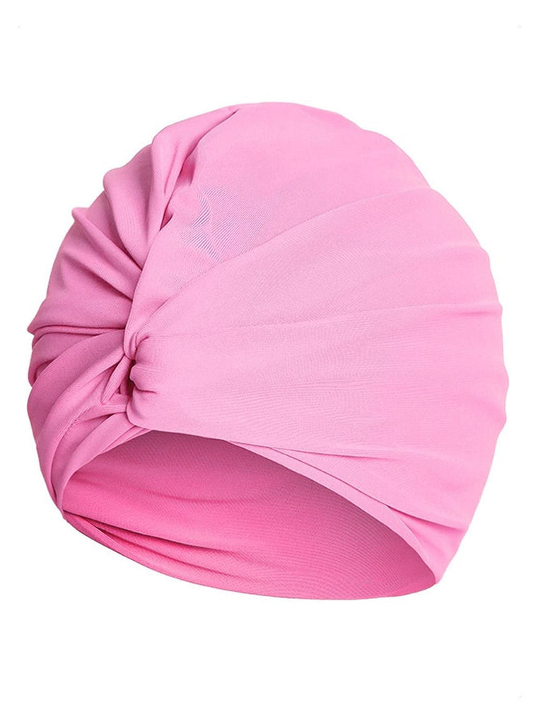 Bonnet de bain enveloppant plissé rétro uni