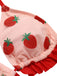 Maillot de bain rose à lacets aux fraises des années 1950