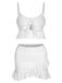 Maillot de bain et cache-maillot à volants unis et bretelles spaghetti des années 50