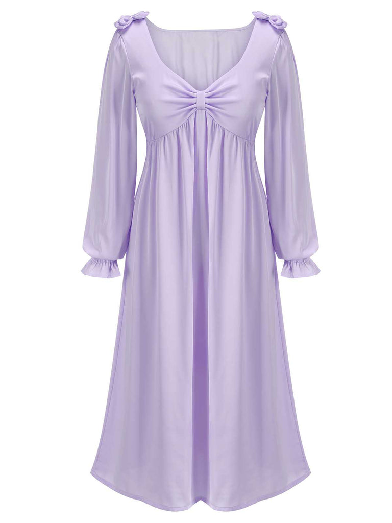 Robe de nuit à col en V et nœud papillon des années 1950