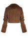 2PCS Boléro marron et robe crayon à carreaux belle