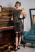 Robe Charleston Vintage Année 20 Gatsby Noire à Paillettes Soirée Cocktail
