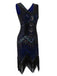 Robe Charleston Vintage Années 20 à Franges Paillettes Gatsby Cocktail Chic