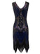 [Produits en Liquidation] Robe Flapper à Paillettes Bleu Années 1920