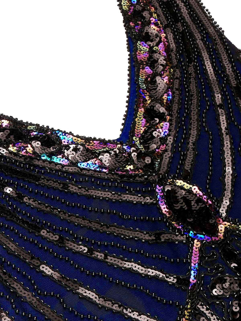 Robe Charleston à Paillettes Pour Femme - Style Années 1920, Fête Gatsby, Sans Manches