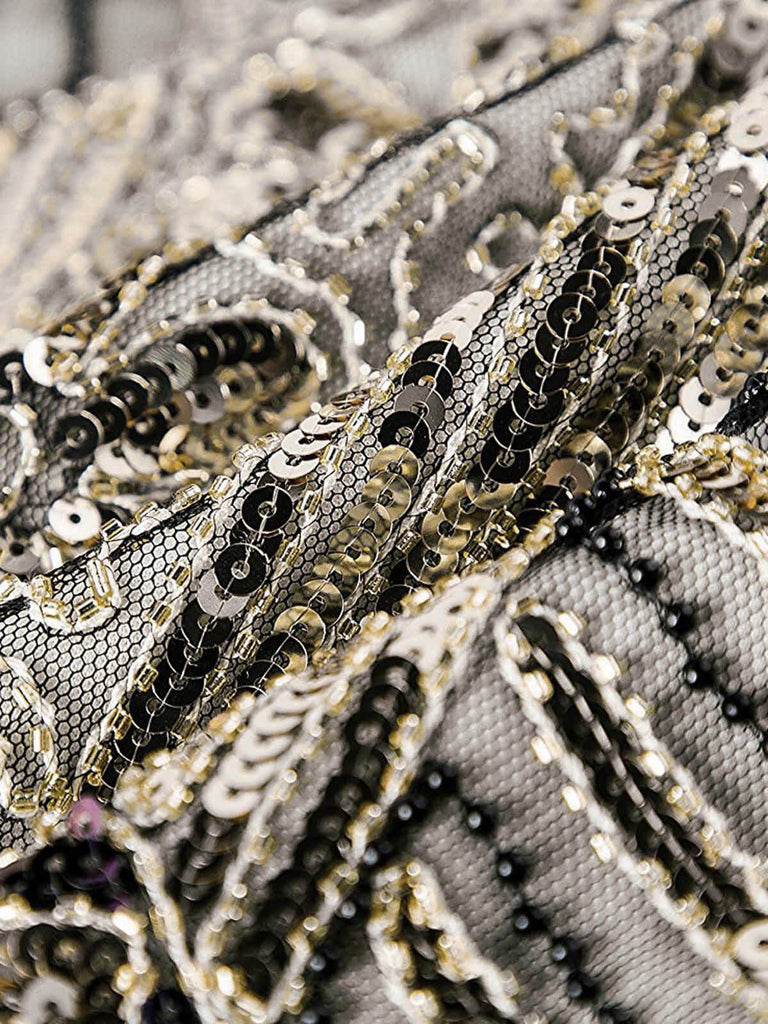 Robe Charleston Vintage Années 20 à Franges Paillettes Gatsby Cocktail Chic