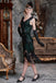 [Produits en Liquidation] Robe Flapper à Paillettes Vert Foncé Années 1920