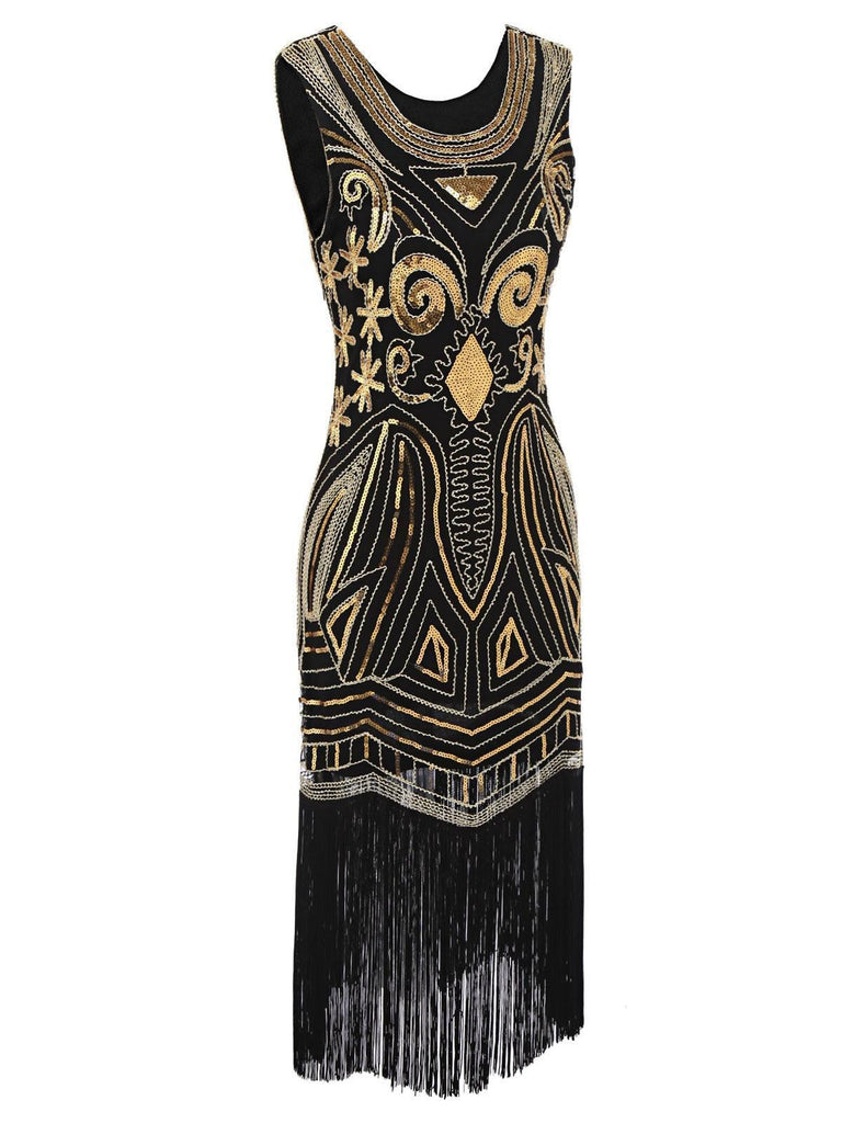 Robe Flapper à Franges et Paillettes des Années 1920