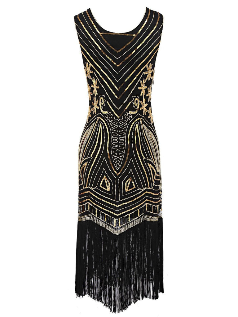 Robe Flapper à Franges et Paillettes des Années 1920