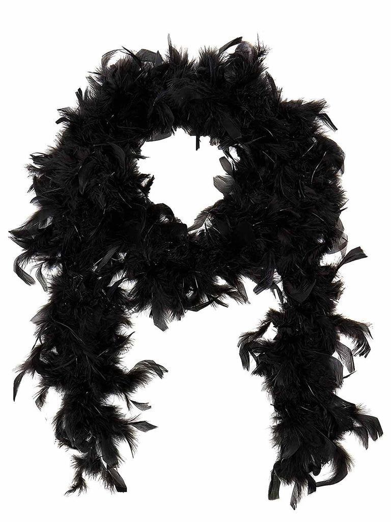 Mytoptrendz Accessoire pour soirée déguisée Boa en plumes noir 80