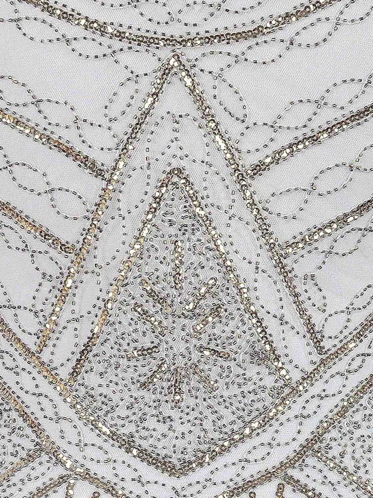 Robe Charleston Blanc Vintage Années 20 à Franges Paillettes Gatsby