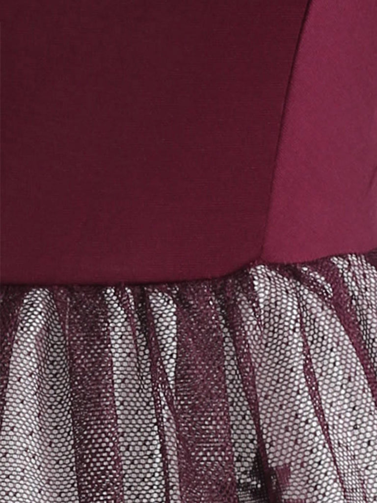 Robe Vintage Année 50 en Dentelle à Manches Longues Col V Soirée Cocktail