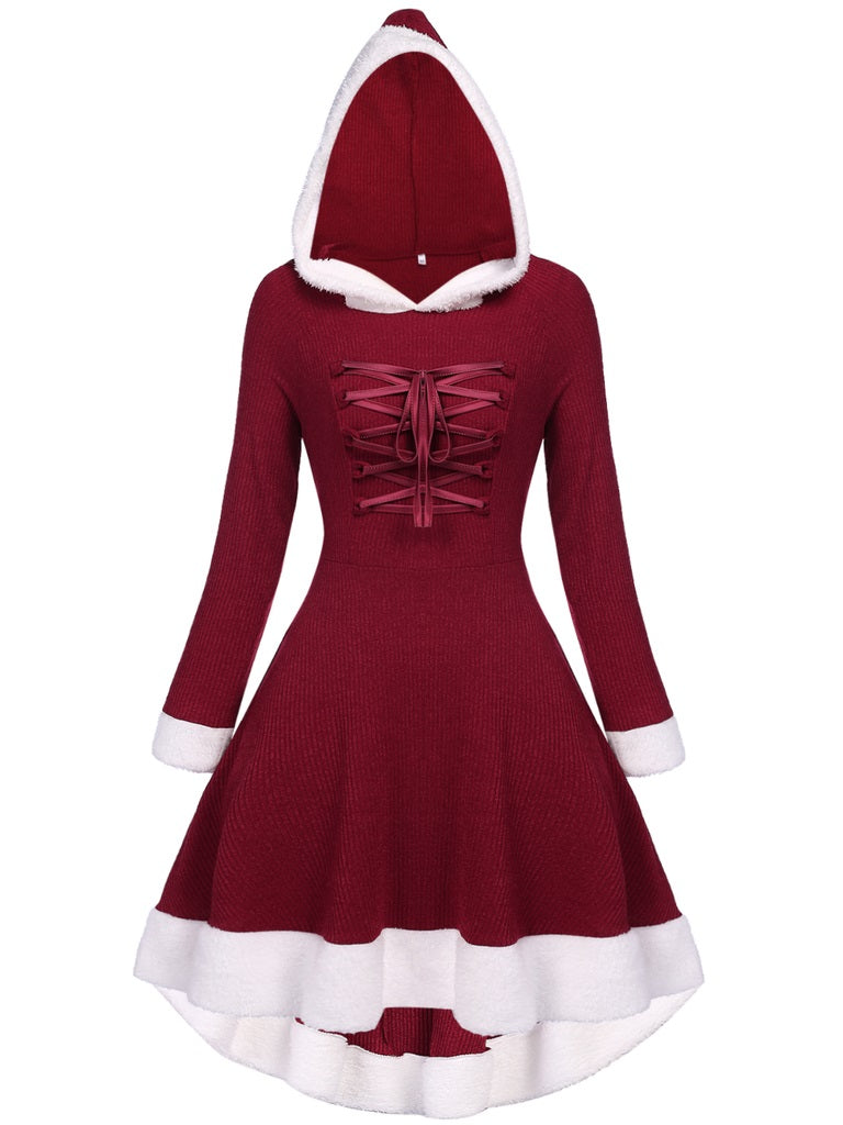 Robe de Noël Vintage Année 50 Avec Chapeau Vert Pin Up