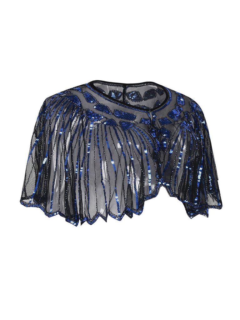 1920s Châle Flapper à Paillettes Cape