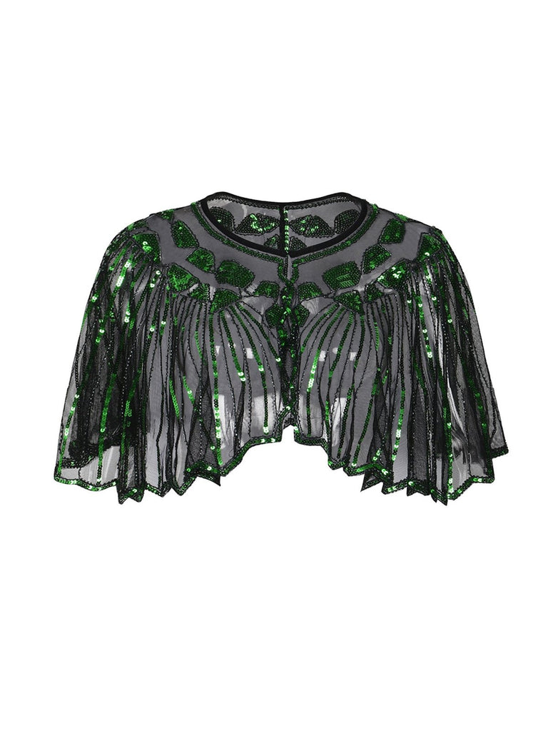 1920s Châle Flapper à Paillettes Cape