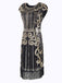 Robe Charleston Vintage Année 20 Gatsby Noire à Paillettes Soirée Cocktail