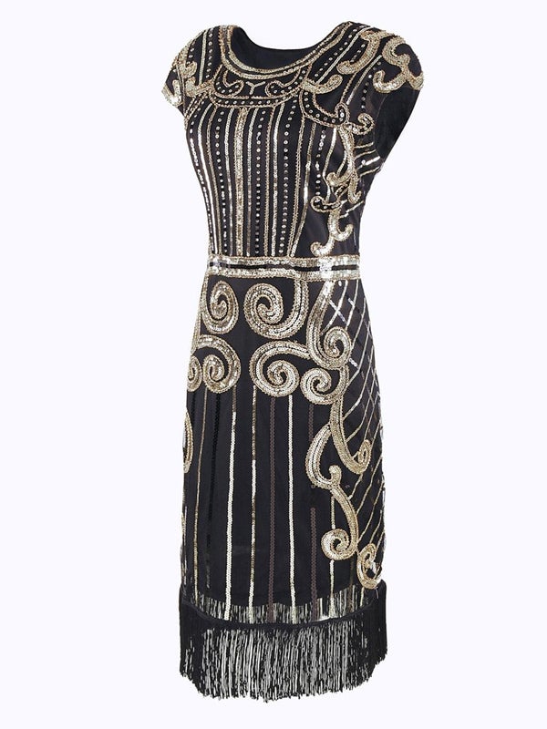 Robe Flapper à Paillettes Noire Années 1920