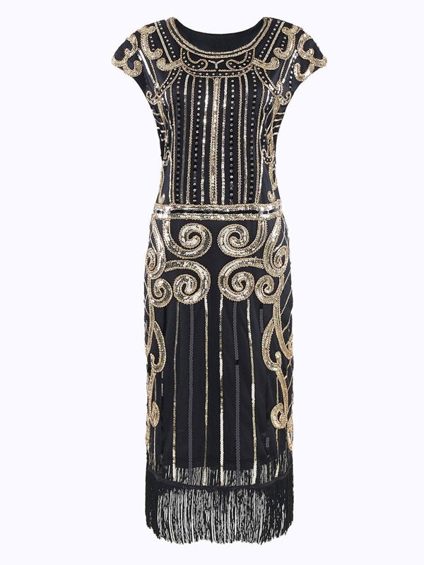 Robe Flapper à Paillettes Noire Années 1920