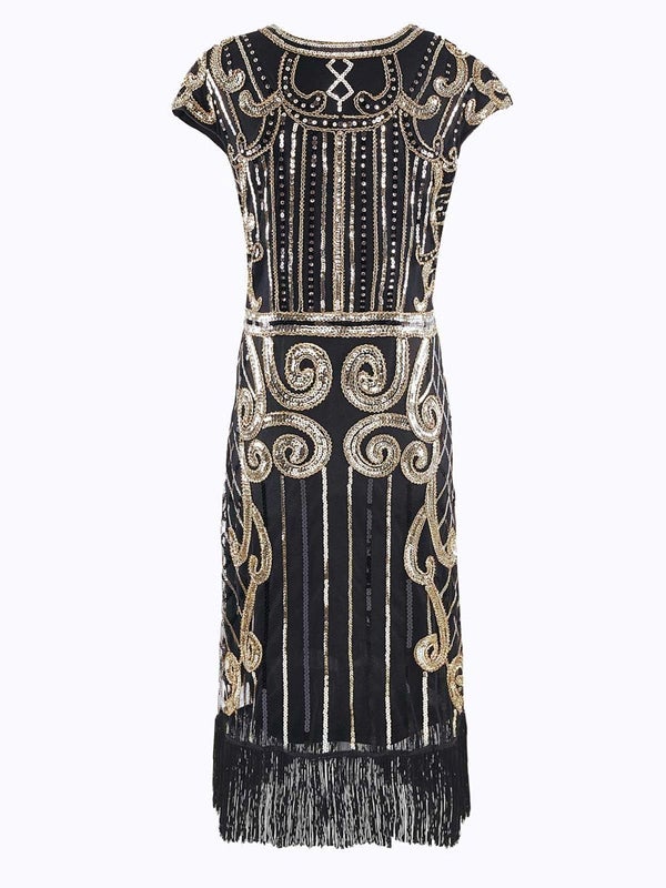 Robe Flapper à Paillettes Noire Années 1920