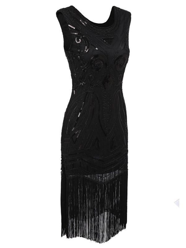 Robe Flapper à Franges et Paillettes des Années 1920