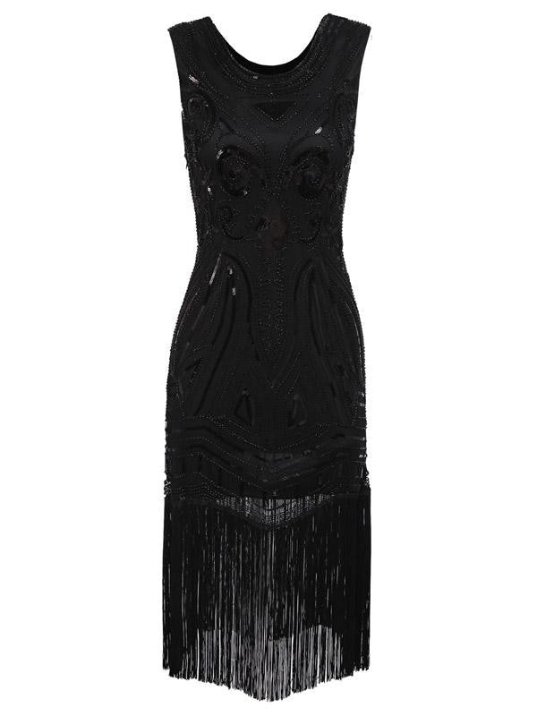Robe Flapper à Franges et Paillettes des Années 1920